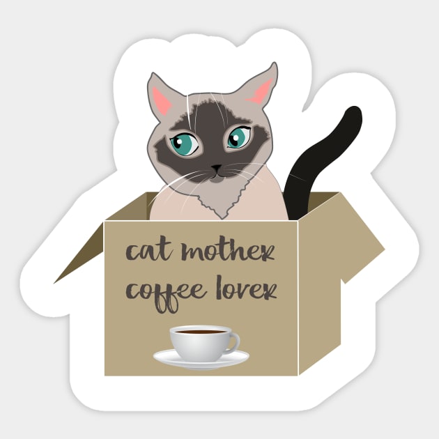 Funny cat mother quote Sticker by Orangerinka